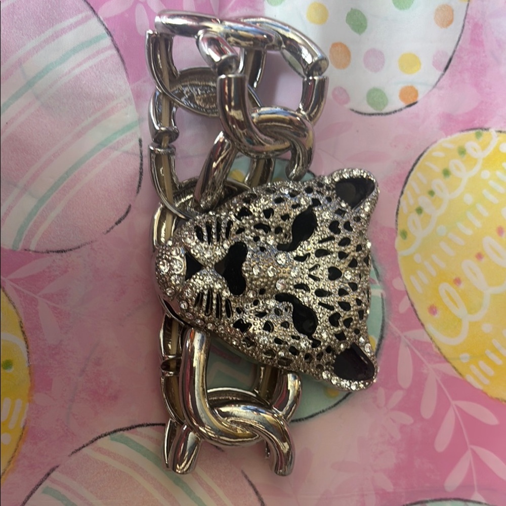 Silver Leopard Chain Bracelet